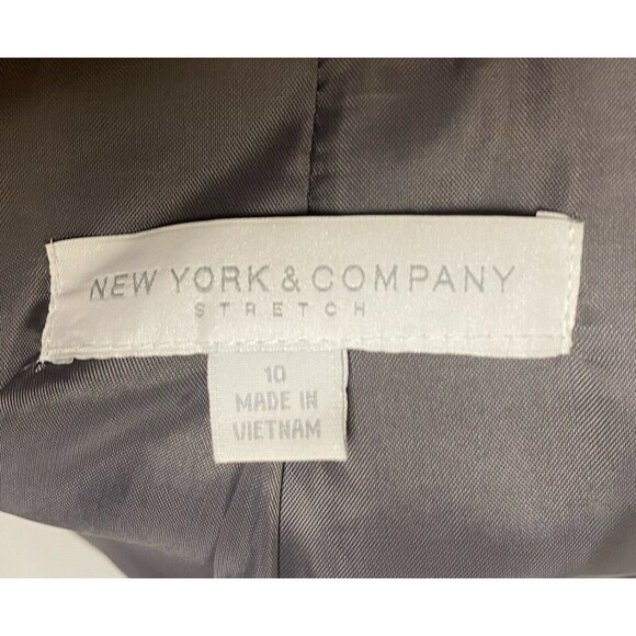 NY&Co Gray Blazer Size 10 Career Stretch Jacket 2-Button Office Academia Preppy - Picture 7 of 8